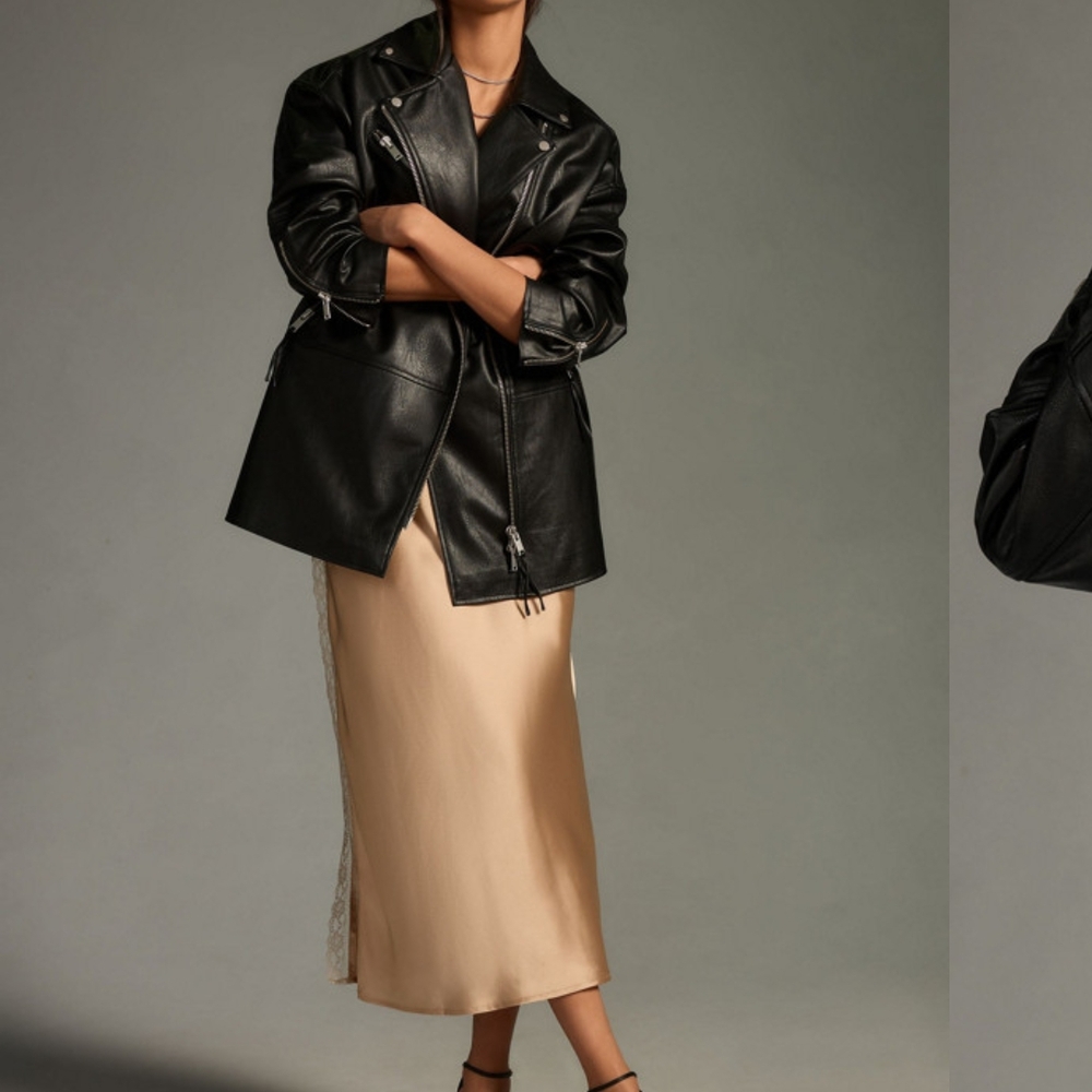 Anthropologie Black Leather Jacket
